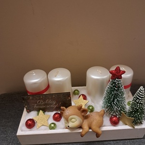 Őzikés adventi dísz - karácsony - adventi díszek - adventi asztaldísz - Meska.hu