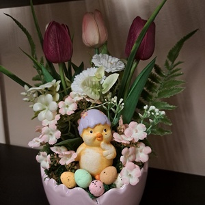 Csibés asztaldísz, Otthon & Életmód, Virágdekoráció, Virágdíszek, Virágdísz kaspóban, , MESKA