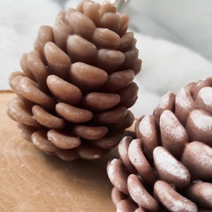 Toboz gyertya  nagy  - karácsony - karácsonyi lakásdekoráció - karácsonyi illatgyertya, mécses - Meska.hu