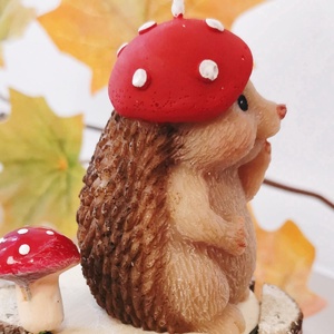 Kézműves gyertya, süni gombakalap - otthon & életmód - gyertya, illat, aroma - gyertya - Meska.hu