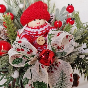 Karácsonyi dísz, óriási toboz függelék, manó lány - karácsony - karácsonyi lakásdekoráció - karácsonyi lakásdíszek - Meska.hu