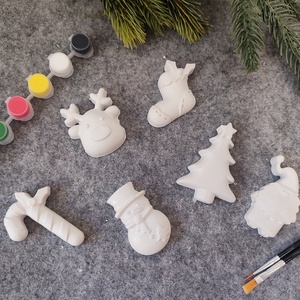 Festhető gipszfigurák szett, Karácsonyi vegyes, DIY (Csináld magad), Egységcsomag, Gipszöntés, Kerámia, MESKA