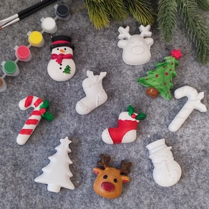 Festhető gipszfigurák szett, Karácsonyi vegyes - diy (csináld magad) - egységcsomag - Meska.hu