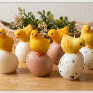   Tojás kiscsibével - kézműves húsvéti gyertyák, Otthon & Életmód, Gyertya, illat, aroma, Gyertya, Gyertya-, mécseskészítés, MESKA