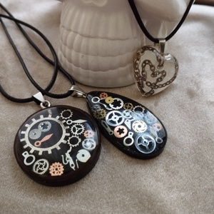 Steampunk nyaklánc kétféle - ékszer - nyaklánc - medálos nyaklánc - Meska.hu
