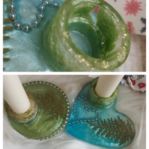 Tujás-gyöngyös gyertyatartó két féle - otthon & életmód - gyertya, illat, aroma - gyertyatartó - Meska.hu