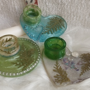 Tujás-gyöngyös gyertyatartó két féle - otthon & életmód - gyertya, illat, aroma - gyertyatartó - Meska.hu