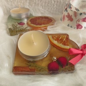 Narancsos mécsestartó négyszög, Otthon & Életmód, Gyertya, illat, aroma, Mécses és mécsestartó, , MESKA