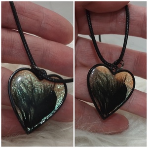 Fekete madártollas nyaklánc - ékszer - nyaklánc - medálos nyaklánc - Meska.hu