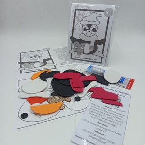 Pingvin dekorgumi kézműves csomag, kreatív karácsonyi alkotás gyerekeknek és felnőtteknek, DIY (Csináld magad), Egységcsomag, Dekorgumi, MESKA