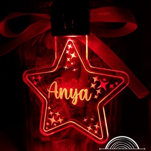 Világítós plexi karácsonyfa dísz - csillag alakú - Meska.hu