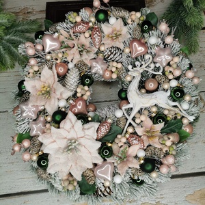 Díszes ünnepi ajtódísz - Meska.hu