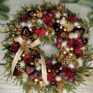 Bordó-arany karácsonyi kopogtató - karácsony - adventi díszek - adventi ajtódísz - Meska.hu Bordó-arany karácsonyi kopogtató - karácsony - adventi díszek - adventi ajtódísz - Meska.hu