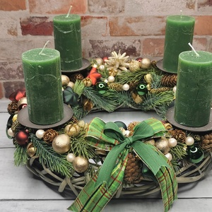 Zöld rusztikus adventi - karácsony - adventi díszek - adventi koszorú - Meska.hu