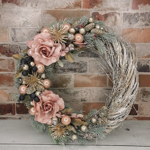 Karácsonyi vessző kopogtató, Karácsony, Adventi díszek, Adventi ajtódísz, Virágkötés, MESKA