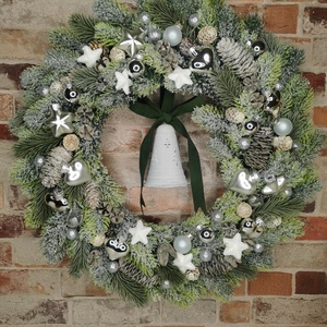 Adventi kopogtató haranggal, Karácsony, Adventi díszek, Adventi ajtódísz, Virágkötés, MESKA