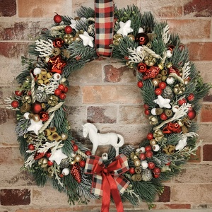 Hintalovas ünnepi kopogtató, Karácsony, Adventi díszek, Adventi ajtódísz, Virágkötés, MESKA