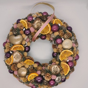 Karácsonyi narancsos kopogtató - karácsony - adventi díszek - adventi ajtódísz - Meska.hu