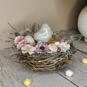 Tavaszi fészek asztaldísz, Otthon & Életmód, Virágdekoráció, Virágdíszek, Asztali virágdísz, Virágkötés, MESKA