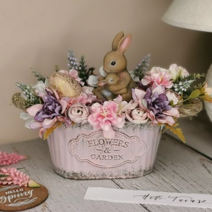Húsvéti rózsaszín tál - ünnepi díszek, dekorációk - húsvéti díszek és dekorációk - húsvéti asztaldíszek - Meska.hu