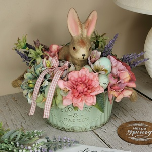 Húsvéti nyuszis menta tál - ünnepi díszek, dekorációk - húsvéti díszek és dekorációk - húsvéti asztaldíszek - Meska.hu