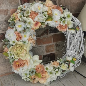 Barackvirágos kopogtató - otthon & életmód - dekoráció - ajtó- és ablak dekoráció - ajtódísz & kopogtató - Meska.hu