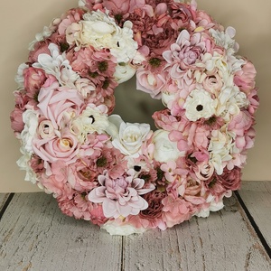 Rózsaszín álom, Otthon & Életmód, Dekoráció, Ajtó- és ablak dekoráció, Ajtódísz & Kopogtató, Virágkötés, MESKA