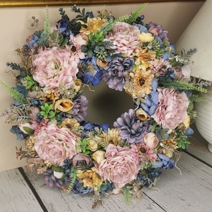 Mezei virágos kopogtató - otthon & életmód - dekoráció - ajtó- és ablak dekoráció - ajtódísz & kopogtató - Meska.hu