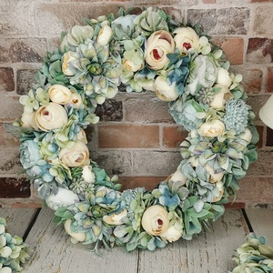 Nyári kopogtató, Otthon & Életmód, Dekoráció, Ajtó- és ablak dekoráció, Ajtódísz & Kopogtató, Virágkötés, MESKA