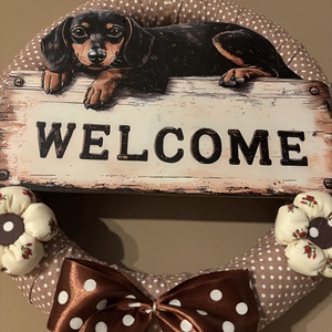 Kutyás koszorú - otthon & életmód - dekoráció - ajtó- és ablak dekoráció - ajtódísz & kopogtató - Meska.hu