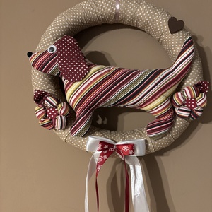 Tacsis Koszorú, Otthon & Életmód, Dekoráció, Ajtó- és ablak dekoráció, Ajtódísz & Kopogtató, Varrás, MESKA