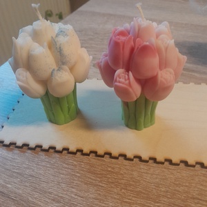 Tulipán csokor  - kellékek & szerszámok - dekorációs kellékek - dekorációs gyertya - Meska.hu
