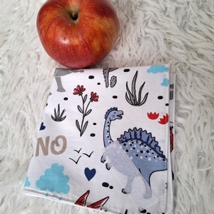 Dínós újraszalvéta, Táska & Tok, Uzsonna- & Ebéd tartó, Szendvics csomagoló, Varrás, MESKA