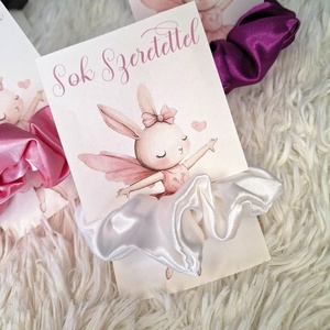 Fehér szatén hajgumi - Meska.hu