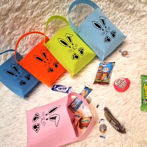 Vidám húsvéti nyuszi kosárkák � tökéletes édességgyűjtő! , Ünnepi díszek, dekorációk, Húsvéti díszek és dekorációk, Húsvéti kosár, Varrás, MESKA