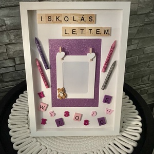 Legjobb óvónéni, Ovis ballagási ajándék, Iskolás lettem 3D képkeret, falikép Fehér-Lila - otthon & életmód - dekoráció - kép & falikép - 3d képek - Meska.hu