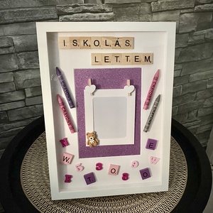 Legjobb óvónéni, Ovis ballagási ajándék, Iskolás lettem 3D képkeret, falikép Fehér-Lila - otthon & életmód - dekoráció - kép & falikép - 3d képek - Meska.hu