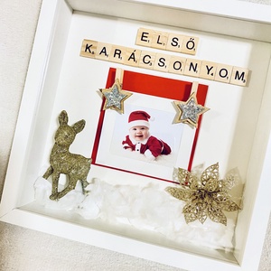 Boldog Karácsonyt 3D képkeret, falikép, karácsonyi ajándék  - karácsony - karácsonyi ajándékozás - karácsonyi képeslap, üdvözlőlap, ajándékkísérő - Meska.hu