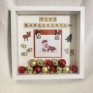Első karácsonyom 3D képkeret, falikép, karácsonyi ajándék  - karácsony - karácsonyi lakásdekoráció - karácsonyi lakásdíszek - Meska.hu