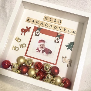 Első karácsonyom 3D képkeret, falikép, karácsonyi ajándék  - karácsony - karácsonyi lakásdekoráció - karácsonyi lakásdíszek - Meska.hu