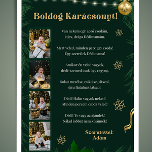 Boldog Karácsonyt Dédi falikép, saját fotókkal , Karácsony, Karácsonyi lakásdekoráció, Karácsonyi lakásdíszek, Fotó, grafika, rajz, illusztráció, MESKA