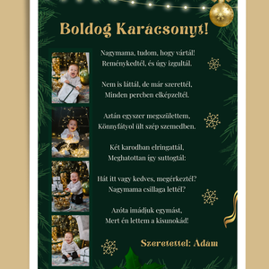 Boldog Karácsonyt Nagymama falikép, saját fotókkal  - karácsony - karácsonyi lakásdekoráció - karácsonyi lakásdíszek - Meska.hu