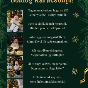 Boldog Karácsonyt Nagymama falikép, saját fotókkal  - karácsony - karácsonyi lakásdekoráció - karácsonyi lakásdíszek - Meska.hu