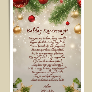 Boldog Karácsonyt Nagymama falikép  - karácsony - karácsonyi lakásdekoráció - karácsonyi lakásdíszek - Meska.hu