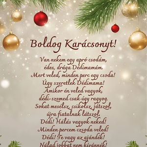 Boldog Karácsonyt Dédi falikép - karácsony - karácsonyi lakásdekoráció - karácsonyi lakásdíszek - Meska.hu