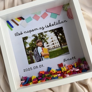 Iskolás lettem 3D képkeret, falikép Fekete-Zöld, Otthon & Életmód, Dekoráció, Kép & Falikép, Képkeret, Fotó, grafika, rajz, illusztráció, Papírművészet, MESKA