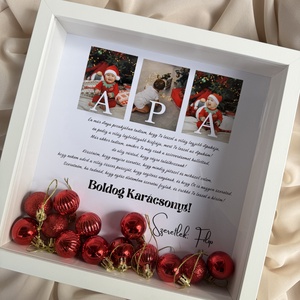 Boldog Karácsonyt 3D képkeret, falikép, karácsonyi ajándék  - karácsony - karácsonyi ajándékozás - karácsonyi képeslap, üdvözlőlap, ajándékkísérő - Meska.hu