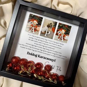 Boldog Karácsonyt 3D képkeret, falikép, karácsonyi ajándék  - karácsony - karácsonyi ajándékozás - karácsonyi képeslap, üdvözlőlap, ajándékkísérő - Meska.hu