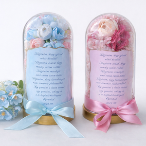 Szülőköszöntő örökrózsa virágbúra  - esküvő - emlék & ajándék - szülőköszöntő ajándék - Meska.hu