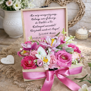 Szülőköszöntő virágbox, Esküvő, Emlék & Ajándék, Szülőköszöntő ajándék, Fotó, grafika, rajz, illusztráció, Mindenmás, MESKA